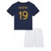 Frankrike Karim Benzema #19 Replika Babykläder Hemma matchkläder barn VM 2022 Korta ärmar (+ Korta byxor)